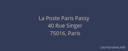 La Poste Paris Passy