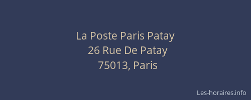 La Poste Paris Patay