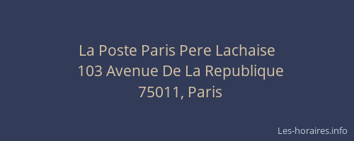 La Poste Paris Pere Lachaise
