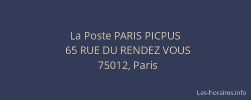 La Poste PARIS PICPUS