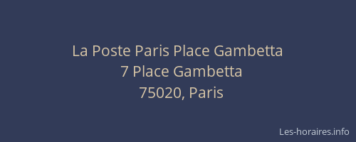 La Poste Paris Place Gambetta