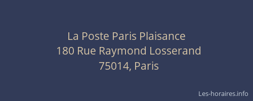 La Poste Paris Plaisance
