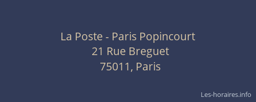 La Poste - Paris Popincourt