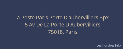 La Poste Paris Porte D'aubervilliers Bpx