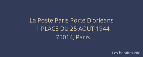 La Poste Paris Porte D'orleans