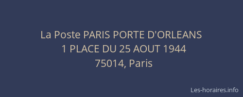 La Poste PARIS PORTE D'ORLEANS