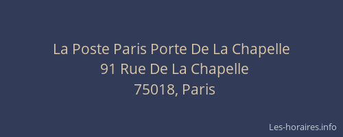 La Poste Paris Porte De La Chapelle