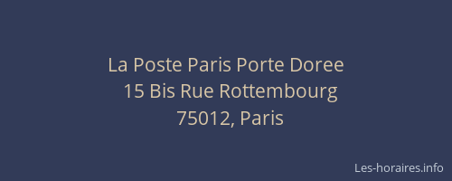 La Poste Paris Porte Doree