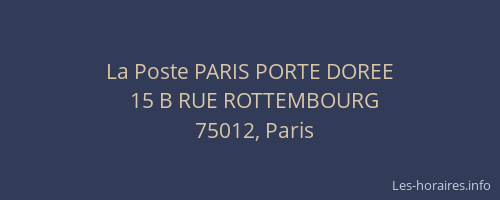 La Poste PARIS PORTE DOREE
