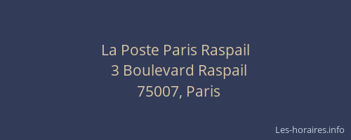 La Poste Paris Raspail