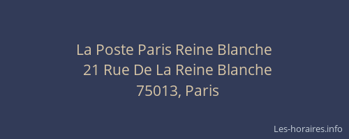 La Poste Paris Reine Blanche