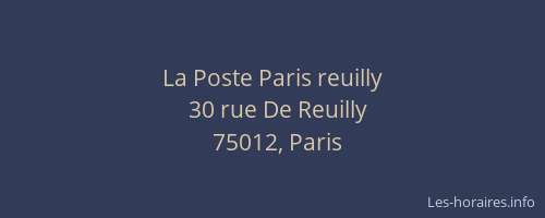 La Poste Paris reuilly