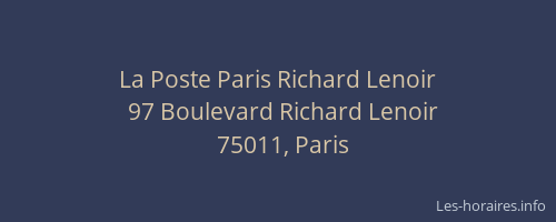 La Poste Paris Richard Lenoir