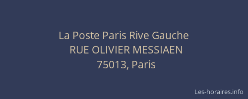 La Poste Paris Rive Gauche