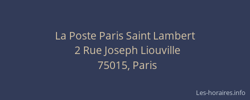 La Poste Paris Saint Lambert