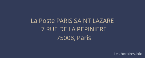 La Poste PARIS SAINT LAZARE