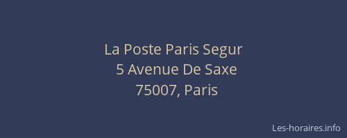 La Poste Paris Segur