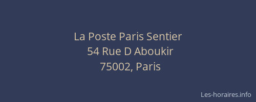 La Poste Paris Sentier