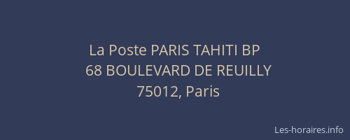 La Poste PARIS TAHITI BP