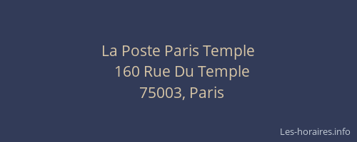 La Poste Paris Temple