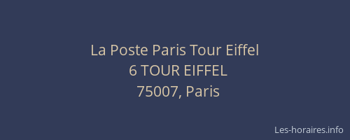 La Poste Paris Tour Eiffel