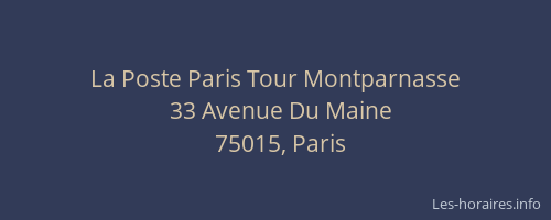 La Poste Paris Tour Montparnasse