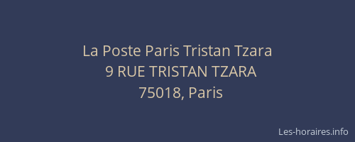 La Poste Paris Tristan Tzara