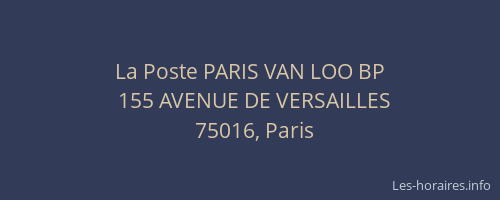 La Poste PARIS VAN LOO BP