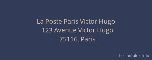 La Poste Paris Victor Hugo