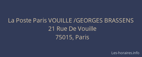 La Poste Paris VOUILLE /GEORGES BRASSENS