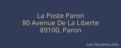 La Poste Paron