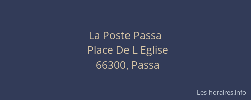 La Poste Passa