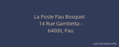 La Poste Pau Bosquet