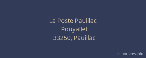 La Poste Pauillac