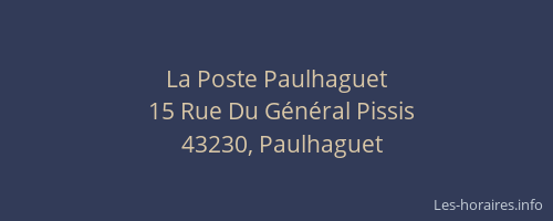 La Poste Paulhaguet