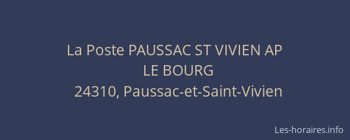 La Poste PAUSSAC ST VIVIEN AP