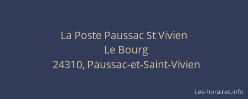 La Poste Paussac St Vivien
