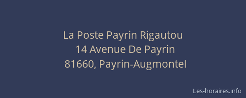 La Poste Payrin Rigautou