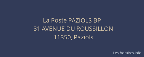 La Poste PAZIOLS BP