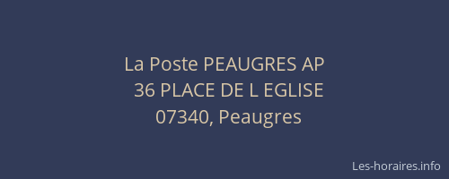 La Poste PEAUGRES AP