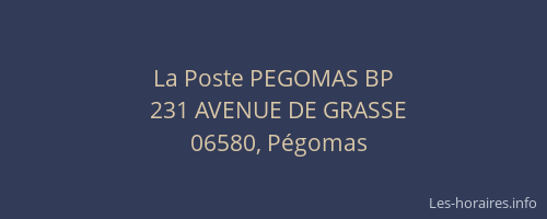 La Poste PEGOMAS BP