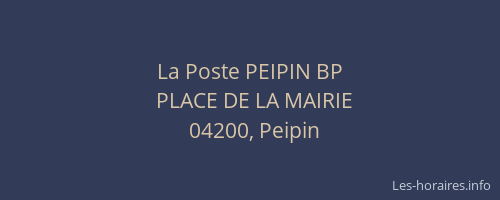 La Poste PEIPIN BP