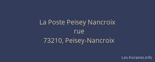 La Poste Peisey Nancroix
