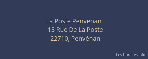 La Poste Penvenan