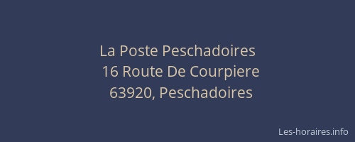 La Poste Peschadoires