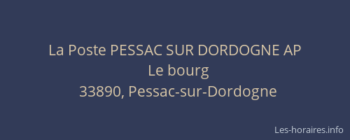 La Poste PESSAC SUR DORDOGNE AP