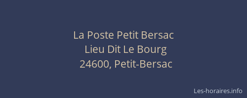 La Poste Petit Bersac