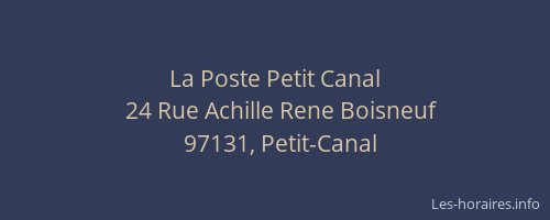 La Poste Petit Canal