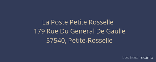 La Poste Petite Rosselle
