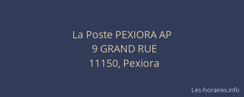 La Poste PEXIORA AP